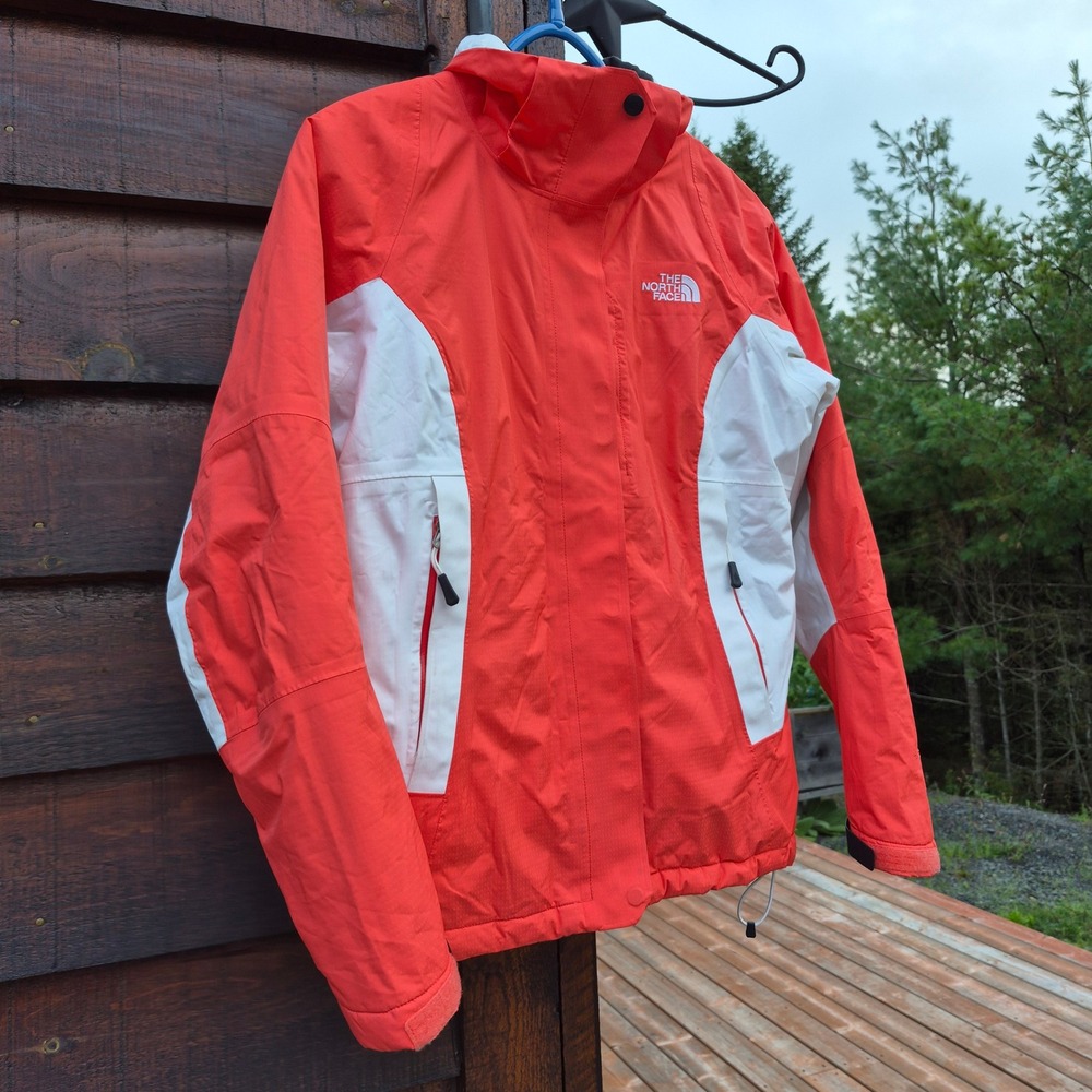 The North Face Womens Ski Jacket Creamsicle Orange White Colorblock Floral